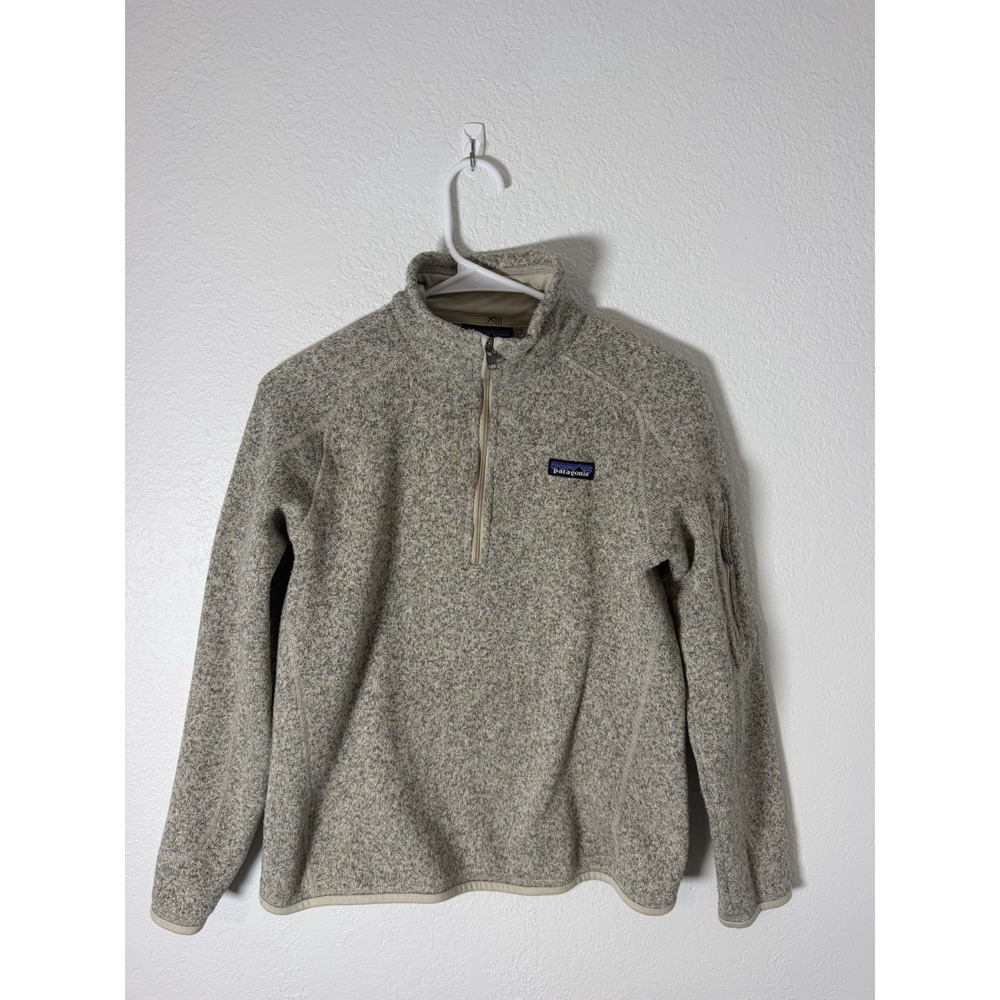 PATAGONIA Better Sweater Women's Fleece 1/4 Zip Pullover Pelican/Beige Medium